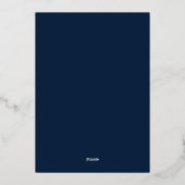 Minimalistische Bar Mitswa Navy Blau Zilver Folie Uitnodiging (Achterkant)