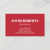 Minimalistische Barbell Fitness Personal Trainer Visitekaartje (Achterkant)