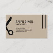 Minimalistische Barber Schaar Visitekaartje (Achterkant)