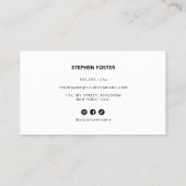 Minimalistische Barbershop Haarstylist Schaar Wit Visitekaartje (Achterkant)