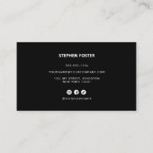 Minimalistische Barbershop Haarstylist Schaar Zwar Visitekaartje (Achterkant)