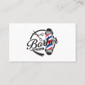 Minimalistische Barbershop Salon Social Media QR C Visitekaartje (Achterkant)