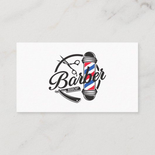 Minimalistische Barbershop Salon Social Media QR C Visitekaartje (Achterkant)