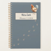 Minimalistische Barnyard Waterverf Chicken Planner (Voorkant)