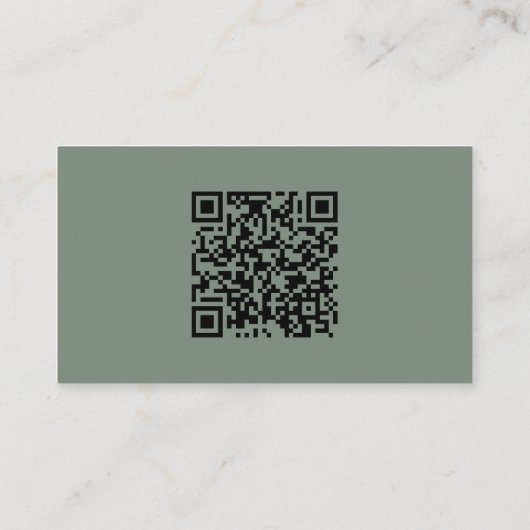 Minimalistische Basic Sage Green Professionele Fot Visitekaartje (Achterkant)