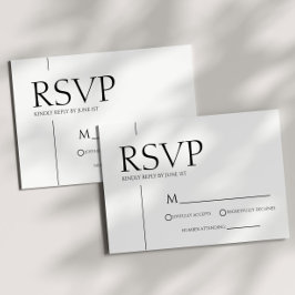 Minimalistische Basic Simple Wedding RSVP-Kaart RSVP Kaartje