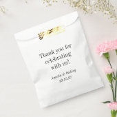 Minimalistische Basic White Elegant Wedding Dank u Bedankzakje (Gezegeld)