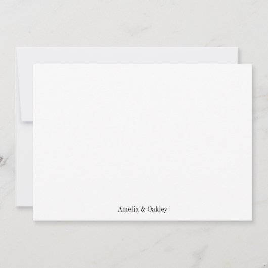 Minimalistische Basic Wit Elegant Bruiloft Custom Bedankkaart (Voorkant)