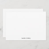 Minimalistische Basic Wit Elegant Bruiloft Custom Bedankkaart (Voorkant / Achterkant)