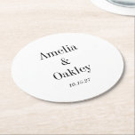 Minimalistische Basic Wit Elegant Bruiloft Custom Ronde Kartonnen Onderzetter<br><div class="desc">Minimalistisch Basic Wit Elegant Bruiloft Aangepaste Ronde Papier Onderzetter</div>