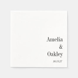 Minimalistische Basic Wit Elegant Bruiloft Custom Servet