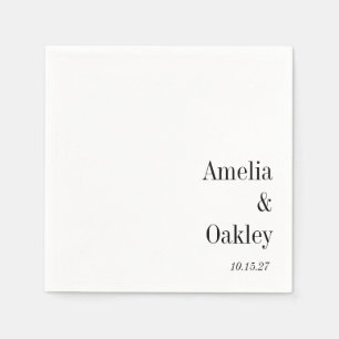 Minimalistische Basic Wit Elegant Bruiloft Custom Servet