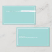 Minimalistische basis, consultant bord turquoise b visitekaartje (Voorkant / Achterkant)