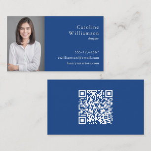 Minimalistische Basis Kobaltblauwe Professionele F Visitekaartje