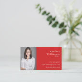 Minimalistische Basis Levendig Rode Professionele Visitekaartje (Staand voorkant)