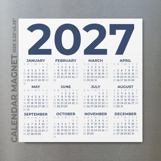 Minimalistische Basis Navy Blauwe 2027 Magnetische