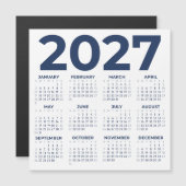 Minimalistische Basis Navy Blauwe 2027 Magnetische (Voorkant / Achterkant)