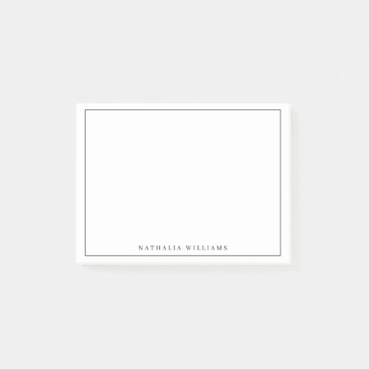 Minimalistische basis personaliseerbaar zwart kant post-it® notes (Voorkant)