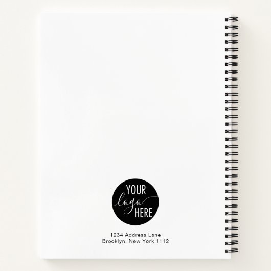 Minimalistische basis professionele bedrijf Logo Notitieboek (Achterkant)