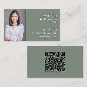 Minimalistische Basis Salie Groen Professionele Fo Visitekaartje