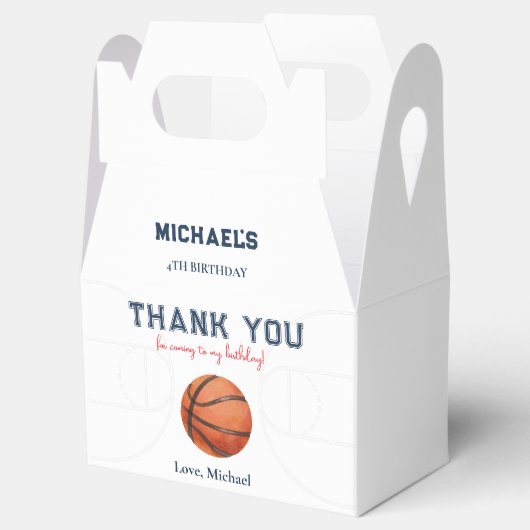 Minimalistische Basketbal Gable geschenkdoos Bedankdoosjes (Geopend)