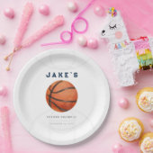 Minimalistische Basketbal Verjaardagspapier Borden Papieren Bordje (Feest)