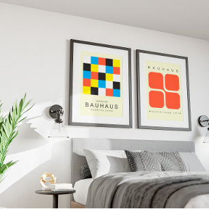 Minimalistische Bauhaus-stijl kunst voor de slaapk Poster