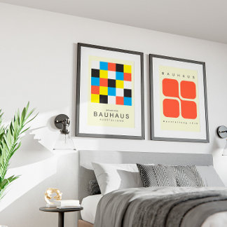 Minimalistische Bauhaus-stijl kunst voor de slaapk Poster