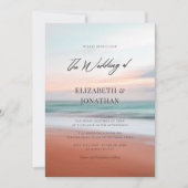 Minimalistische Beach bruiloft uitnodiging met fot (Voorkant)