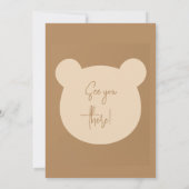 Minimalistische Beary eerste verjaardag uitnodigin Kaart (Achterkant)