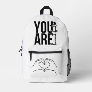 Minimalistische “Beautiful” typografie ontwerp – Z Bedrukte Rugzak