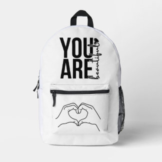 Minimalistische “Beautiful” typografie ontwerp – Z Bedrukte Rugzak