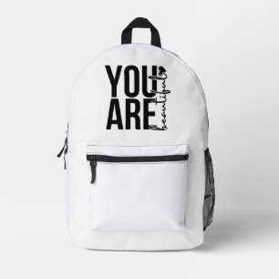 Minimalistische “Beautiful” typografie ontwerp – Z Bedrukte Rugzak