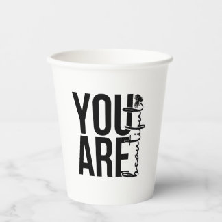 Minimalistische “Beautiful” typografie ontwerp – Z Papieren Bekers