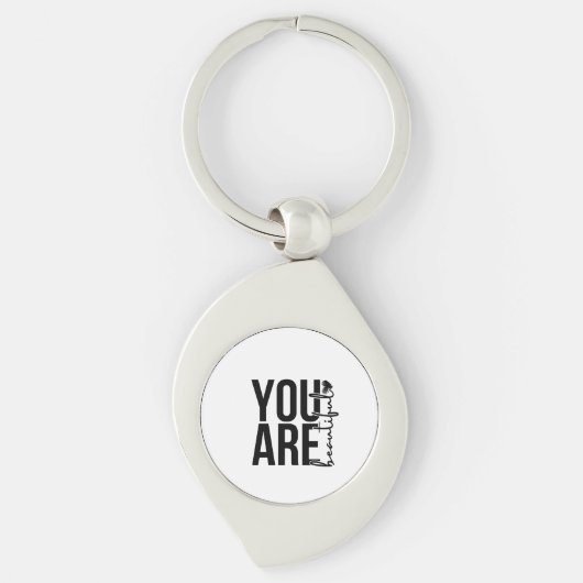Minimalistische “Beautiful” typografie ontwerp – Z Sleutelhanger (Voorkant)