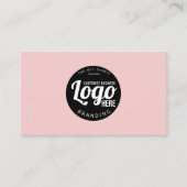 Minimalistische Beauty Roze Visitekaartje met Logo (Voorkant)