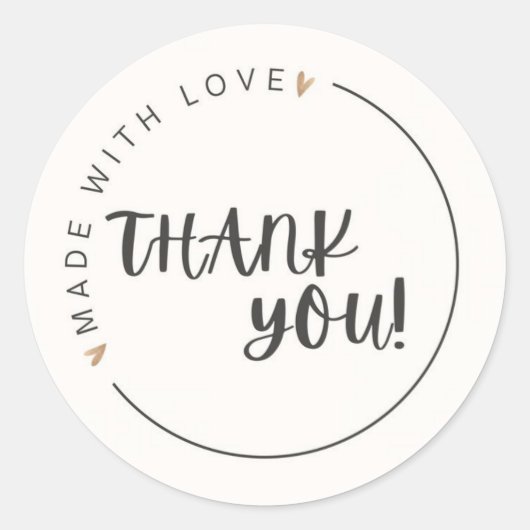 Minimalistische bedank sticker (Voorkant)