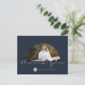 Minimalistische bedankfoto Navy grijs Briefkaart (Staand voorkant)