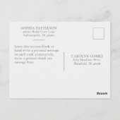 Minimalistische bedankfoto Navy grijs Briefkaart (Achterkant)