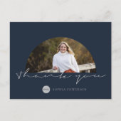 Minimalistische bedankfoto Navy grijs Briefkaart (Voorkant)