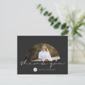Minimalistische bedankje foto briefkaart (Staand voorkant)