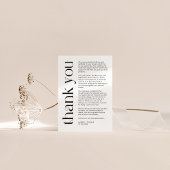 Minimalistische bedankkaart met gedurfde typografi