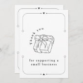 Minimalistische bedankkaart voor bestelling in kle (Voorkant / Achterkant)