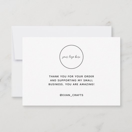 Minimalistische bedankkaart voor kleine bedrijven  (Achterkant)