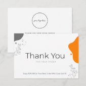 Minimalistische bedankkaart voor kleine bedrijven  (Voorkant / Achterkant)