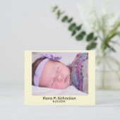 Minimalistische bedankpas Nieuwgeborene aankondigi Aankondiging (Staand voorkant)