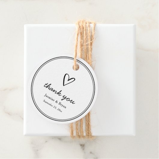 Minimalistische bedankscriptbruiloft bedankjes labels (In situ)