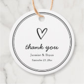 Minimalistische bedankscriptbruiloft bedankjes labels (Voorkant)