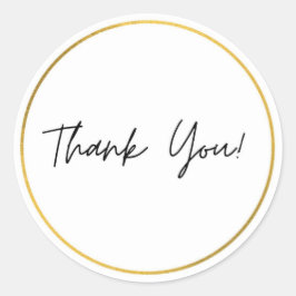 Minimalistische bedankstickers ronde sticker