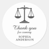 Minimalistische Bedankt Justitia Afgestudeerd Juri Ronde Sticker (Voorkant)
